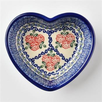 波蘭陶 漫野薔薇系列 愛心餐盤  波蘭手工製