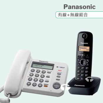 Panasonic 松下國際牌數位子母機電話組合 KX-TS580+KX-TG1611 (經典白+曜石黑)