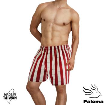 【Paloma】台灣製條紋平織平口褲-紅內褲男內褲四角褲