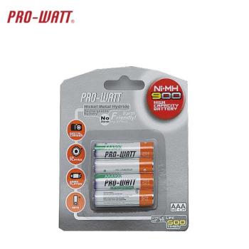 PRO-WATT 華志鎳氫充電池4號4入 (PW-AAA900）