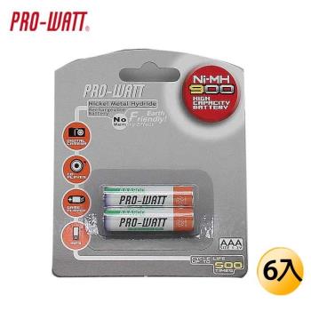 PRO-WATT 華志鎳氫充電池 4號6入 (PW-AAA900)