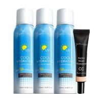Jealousness 婕洛妮絲 沁涼防曬囤貨組《沁涼保濕防曬噴霧SPF50+(120ml)X3+全效無痕隱形CC霜SPF20(30ml)*3色任1》