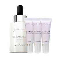 Jealousness 婕洛妮絲 抗UV防曬素顏霜(隨身瓶)10ml*3入+全能修護防曬精華SPF50+++(30ml) 大明星小跟班推薦