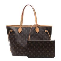 【Louis Vuitton】展示品 Monogram Neverfull MM 肩背購物包(M40995-米色)