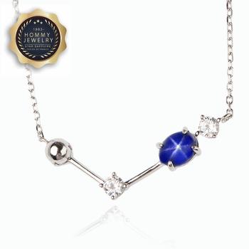 【Hommy Jewelry】 藍寶石項鍊(法國星鑽 六道星芒)