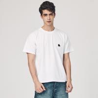 moz瑞典 胸前小麋鹿刺繡100%純棉經典款短T(標準版)迷霧白(亞洲版)男款