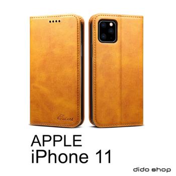 iPhone 11 (6.1吋) 簡約系列 小牛紋可插卡翻蓋手機皮套 (FS183)