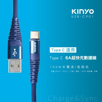KINYO TpyeC 6A超快充線 USB-C901