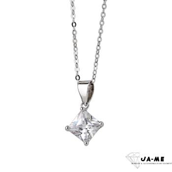 【JA-ME】925純銀公主方鑽鎖骨項鍊