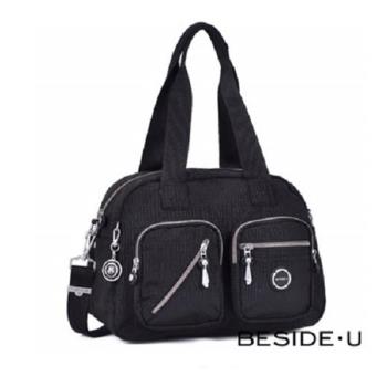【英國BESIDE-U】Letter系列 3way時尚休閒側背包/ 手提包/ 肩背包-黑色