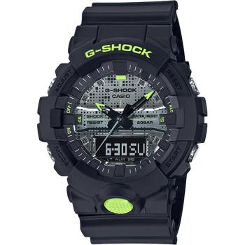 CASIO 卡西歐 G-SHOCK 點陣迷彩LED雙顯錶(GA-800DC-1A)