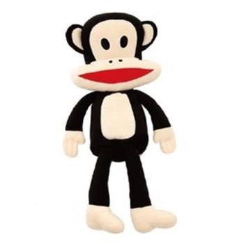 【Paul Frank大嘴猴】可愛絨毛玩偶後背包/玩偶背包/小後背/兒童背包_黑色