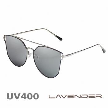 Lavender 偏光片太陽眼鏡 個性雙槓 水銀黑框 8104 C5