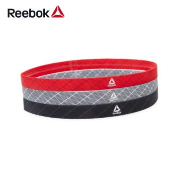 Reebok 運動髮帶三件組(黑、紅、灰)