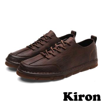 【Kiron】復古質感皮革時尚經典休閒鞋 棕