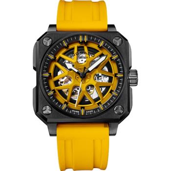 ROMAGO 極速鏤空自動腕錶-黃色/46.5mm RM105-YE