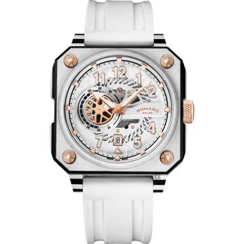 ROMAGO 碳霸系列 超級碳纖自動機械腕錶 - 白色/46.5mm RM097-WH