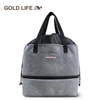 【GOLD LIFE】可加高大容量肩背束口購物袋