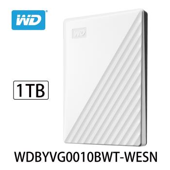 WD威騰 My Passport 1TB 2.5吋行動硬碟(白色) WDBYVG0010BWT-WESN