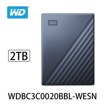WD威騰 My Passport Ultra 2TB USB-C 2.5吋行動硬碟(星曜藍) WDBC3C0020BBL-WESN