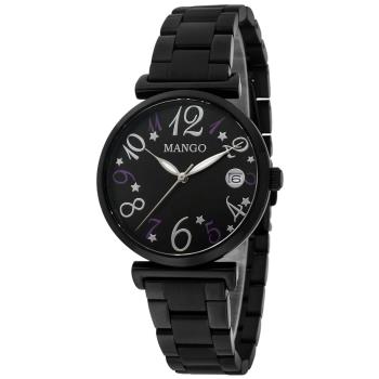 MANGO城市美少女腕錶-MA6739L-88(黑色/34mm)