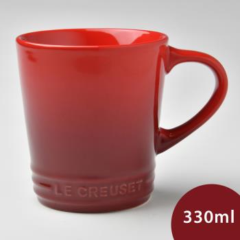【Le Creuset】V馬克杯 330ml 櫻桃紅 內有顏色