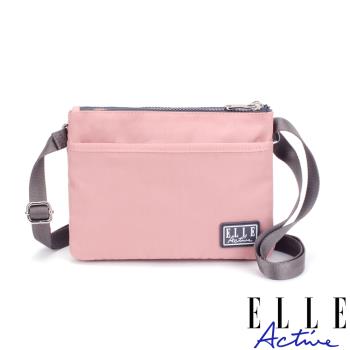 【ELLE Active】透視網布系列-側背包/斜背包/包中包-小-粉紅色
