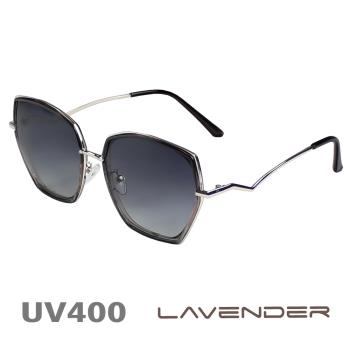 Lavender 偏光片太陽眼鏡 金屬鑲邊不規則款 漸層灰 8085 C3