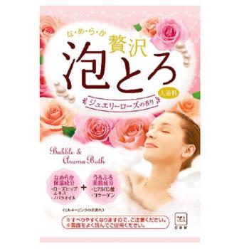 日本 牛乳石鹼 溫泉物語 奢華泡泡入浴劑30g-玫瑰香 