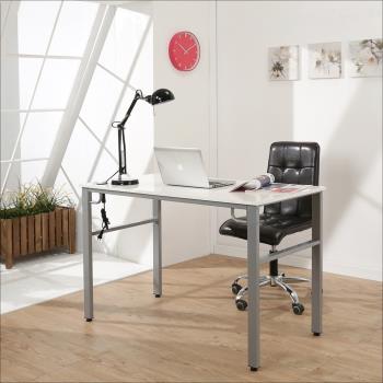 《BuyJM》木紋白低甲醛120公分穩重型工作桌/電腦桌附電線孔I-B-DE087WH