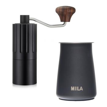 MILA 第二代達人攜帶型手搖磨豆機升級版(鍍鈦不鏽鋼磨芯)+咖啡篩粉器-兩色可選