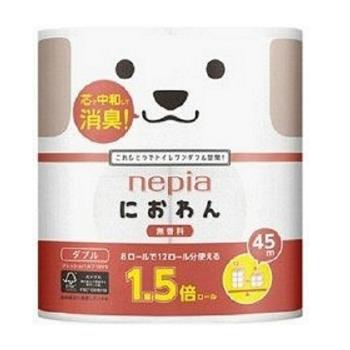 日本 Nepia 消臭卷筒雙層衛生纸8卷-無香