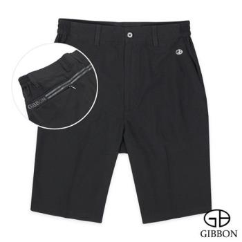 GIBBON 速乾Super Stretch設計燙印運動短褲‧黑色