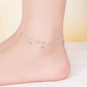【I.Dear Jewelry】步步豚印-韓國氣質可愛海豚造型鍍銀腳鍊
