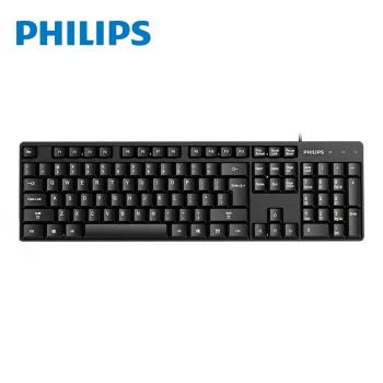 PHILIPS 飛利浦 USB有線鍵盤/黑 SPK6254