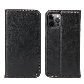 Fierre Shann 樹皮紋 iPhone 12 Pro (6.1吋) 錢包支架款 磁吸側掀 手工PU皮套保護殼
