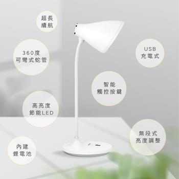 KINYO USB充插兩用大廣角LED檯燈(偏黃光)(PLED-4185)