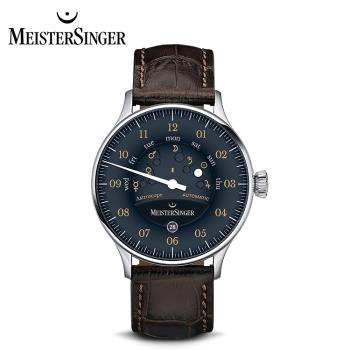 『MeisterSinger 明斯特單指針』AS902OR 星象錶 黑棕 自動上鍊 40mm