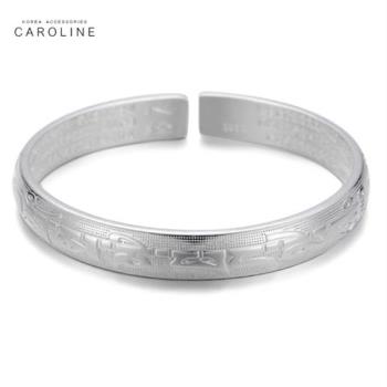《Caroline》925鍍銀手環.六字箴言設計優雅流行時尚手環72575