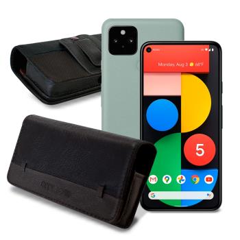 CITY for Google Pixel 5 品味柔紋橫式腰掛皮套