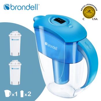 【美國邦特爾Brondell】極淨藍濾水壺+2入芯
