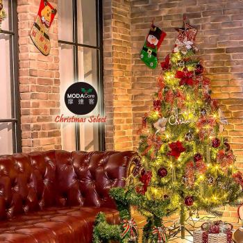 摩達客耶誕-台製5尺(150cm)高規特豪華版綠聖誕樹+絕美聖誕花蝴蝶結系配件+100燈LED燈暖白光*1(附控制器)本島免運費
