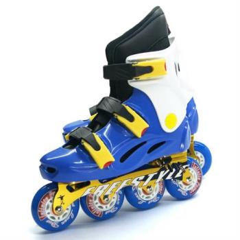 [DLD 多輪多]鋁合金底座 專業競速直排輪 溜冰鞋(水藍白 -- FS-1)