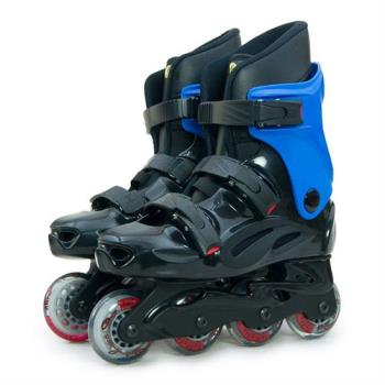[DLD多輪多]高塑鋼底座 專業直排輪 溜冰鞋(黑藍 530)