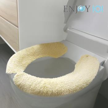 【ENJOY101】矽膠布止滑馬桶坐墊貼-家用型-黃(保潔 保暖 水洗重複使用)