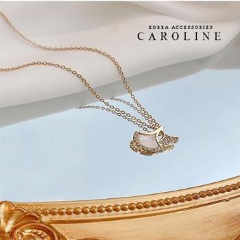 《Caroline》韓國時尚風格項鍊網紅ins 高雅大方設計鈦剛項鍊72664