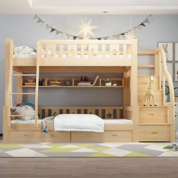 【HA Baby】兒童雙層床 可拆雙梯款-135床型 (原木裸床版)