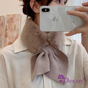 【Decoy】兔毛蝴蝶＊保暖交叉針織脖圍圍巾/2色可選