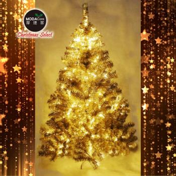摩達客耶誕-台灣製4尺(120cm)豪華版氣質霧金系聖誕樹(不含飾品)+100燈LED燈暖白光1串(附控制器)本島免運費