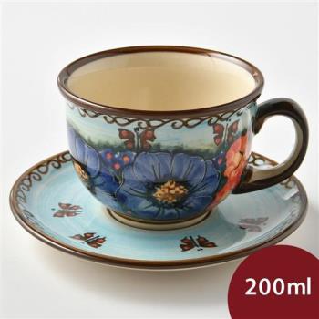 【波蘭陶】水澤花坊系列 花茶杯盤組 200ml 波蘭手工製